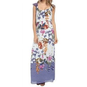 Jessica Simpson Striped Floral Print Maxi Dress
